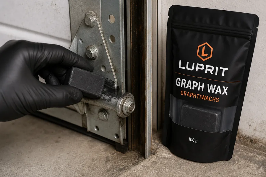 Garagentor Scharnier mit Graph Wax